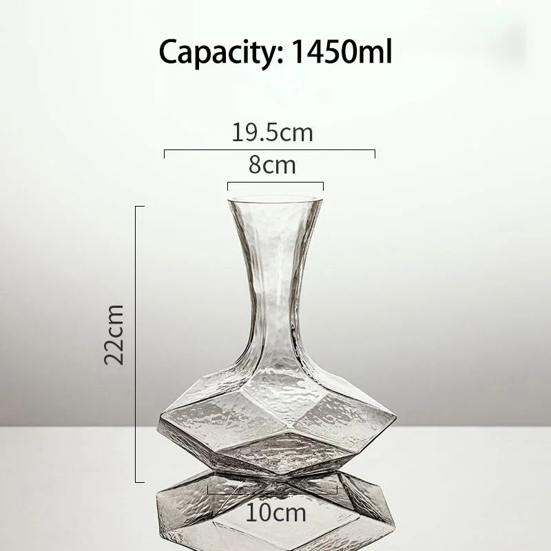 Irregular Wine Decanter Creativity 1450ml Decanter Dispenser Crystal Glass Wine Aerator Mirror Jug Gift Bar Decor Art Glassware