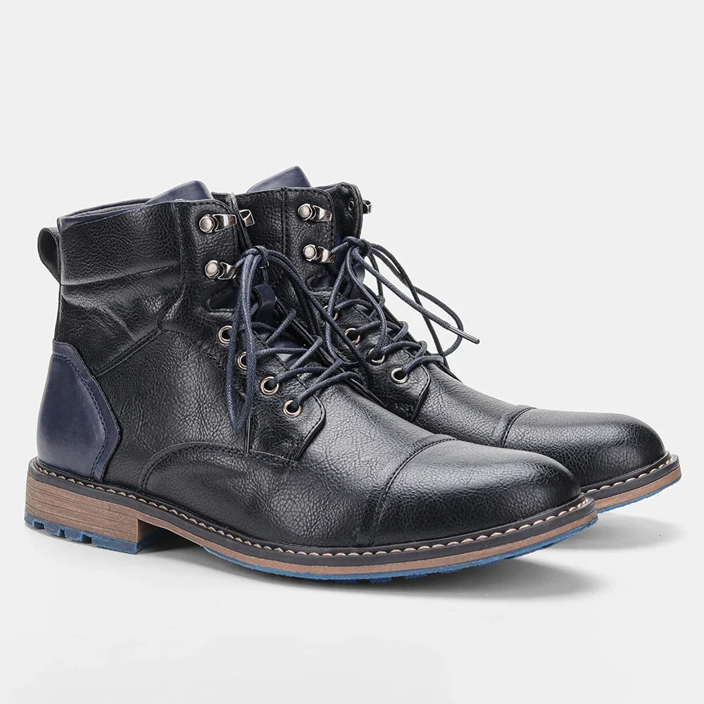 Brogue Chelsea Men's Boots | American Style Comfortable Fashion Leather Boots (Low Heel)