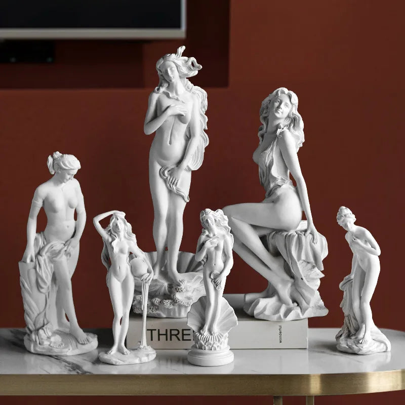 Birth of Venus Resin Statue Botticelli Inspired Greek Goddess Sculpture Roman Mythology Decor Classic Art Figure for Home Desk
