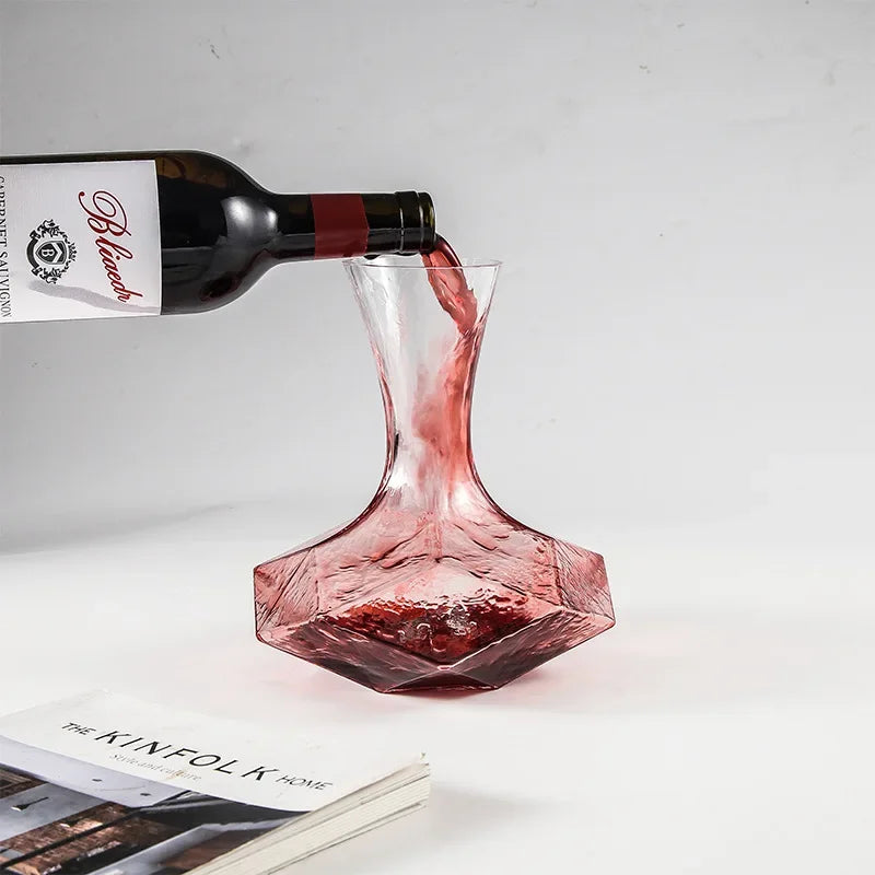 Irregular Wine Decanter Creativity 1450ml Decanter Dispenser Crystal Glass Wine Aerator Mirror Jug Gift Bar Decor Art Glassware
