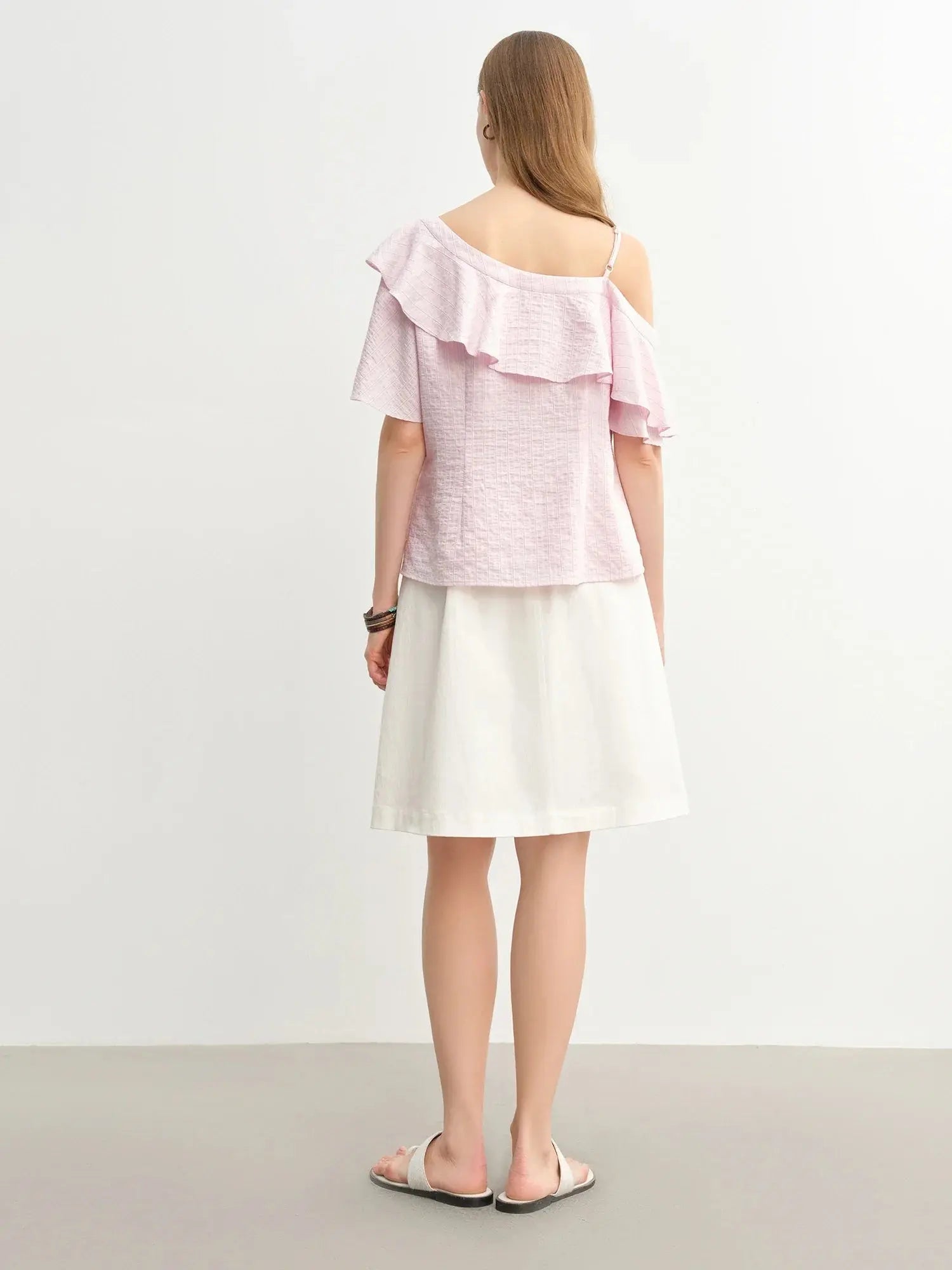 Summer Breeze Plus Size Off-Shoulder Top with Asymmetric Ruffles
