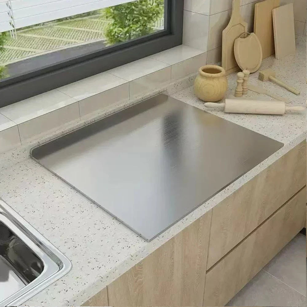 Stainless Steel Chopping Board L-Shaped Large Size Double Panel Multifunctional Home Kitchen Fruit Cutting And Kneading Panel