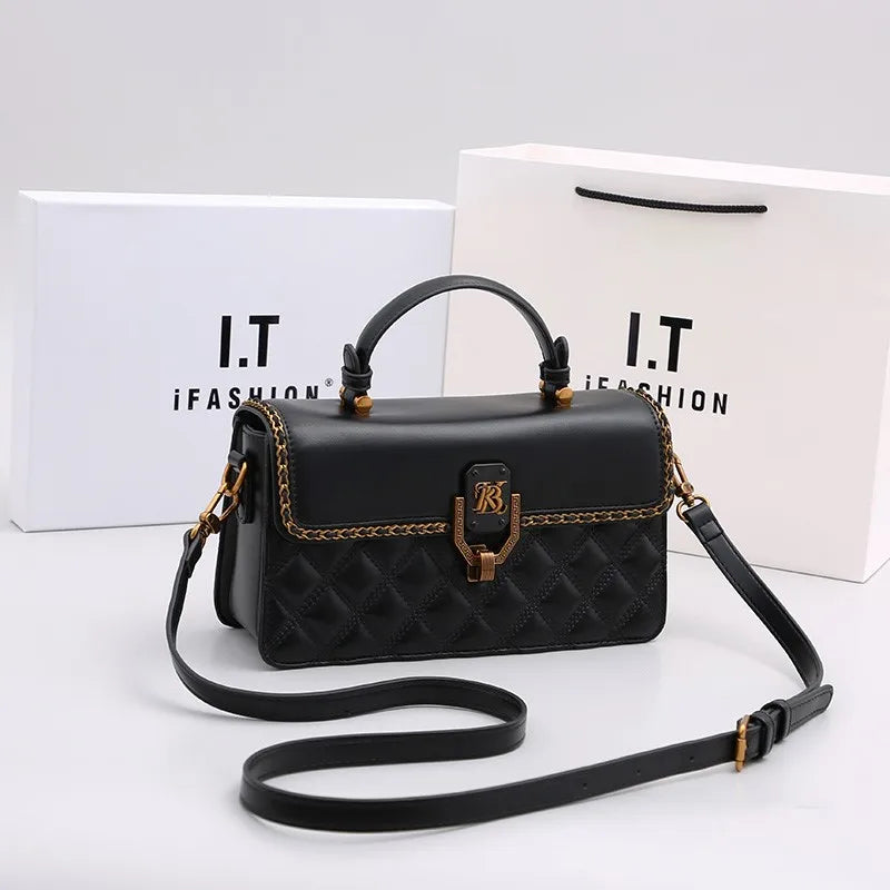 Ladies' Diamond Grid Handbag | New Autumn & Winter High-End Small Square Bag & Designer Crossbody Shoulder Bag