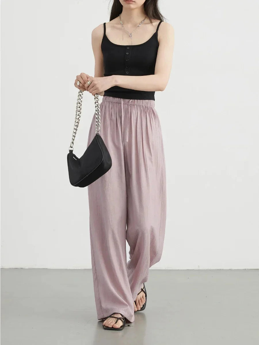 High-Waisted Wide Leg Pants Loose Casual Trousers