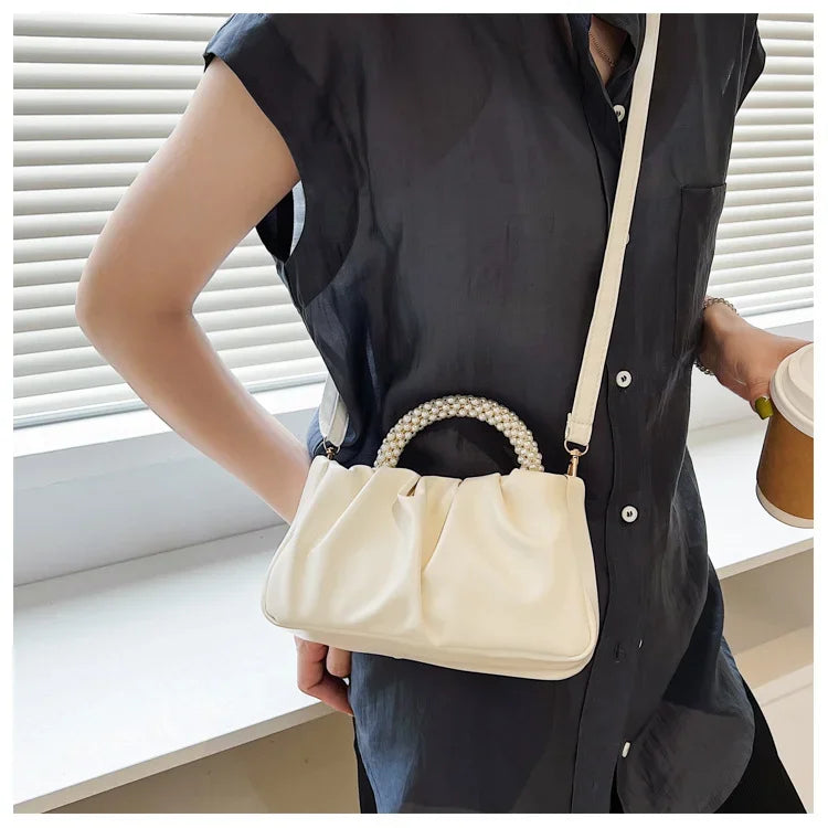Women's Cloud Bag | New Fashionable Soft Solid-Color PU Leather Single-Shoulder & Crossbody Bag (Simple & Stylish)