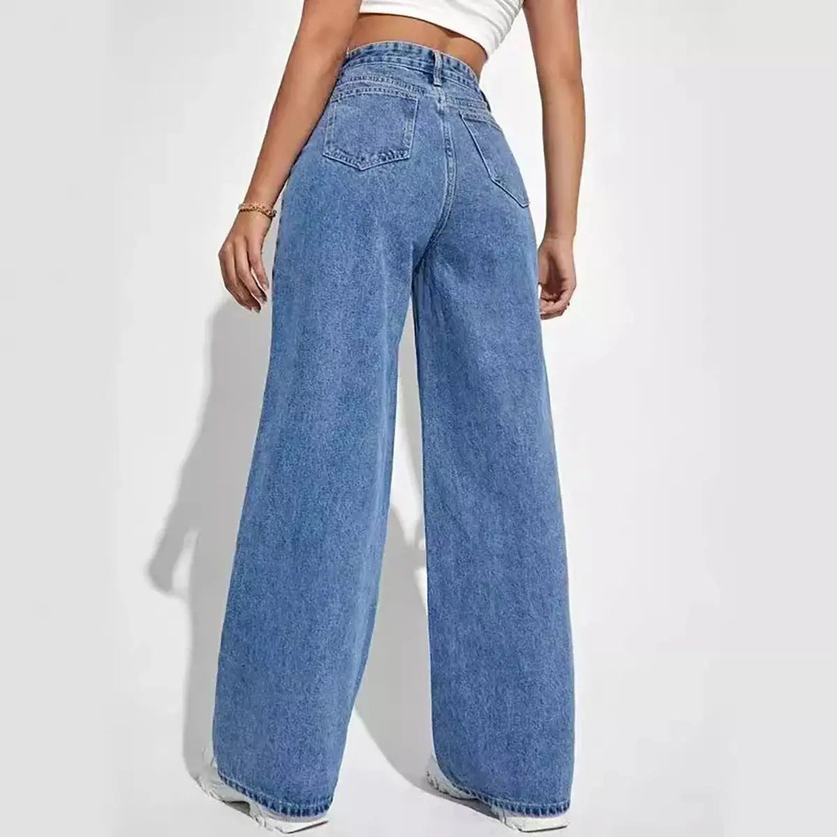 The New Dark Blue Wide-Leg Straight Jean: Effortlessly Stylish