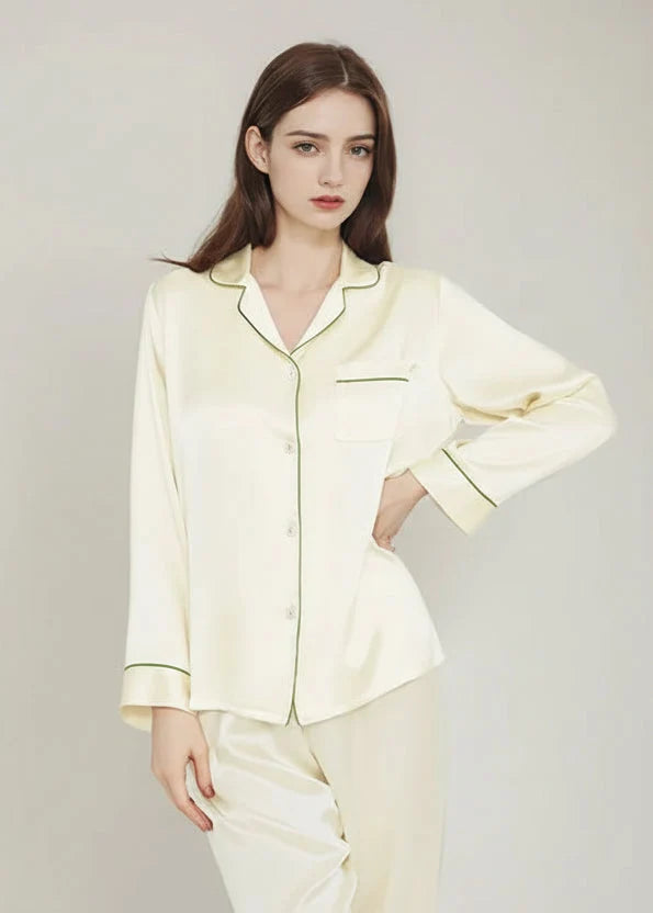 Women’s Mulberry Silk Pajama Set Long Sleeve Summer