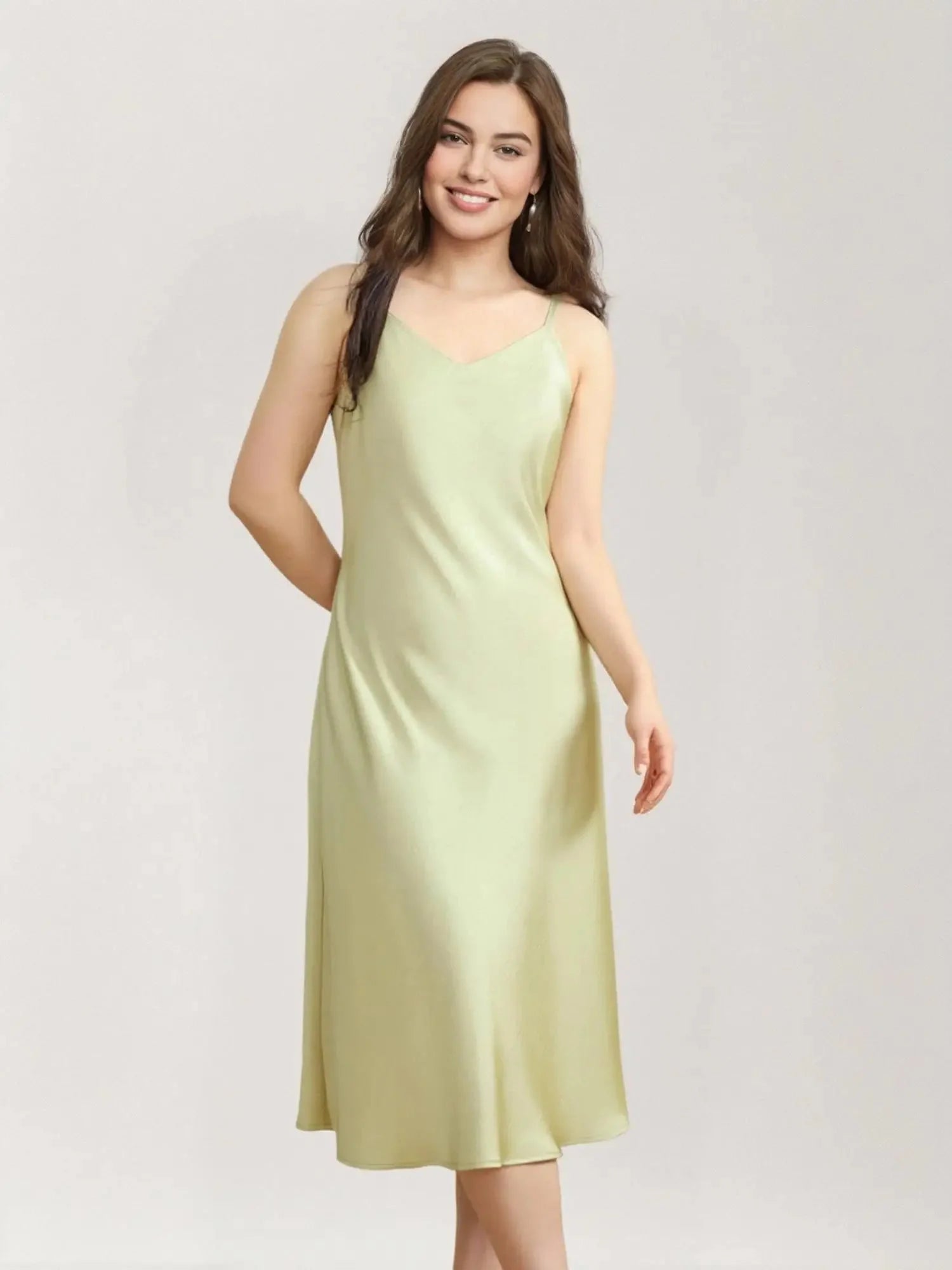 Plus Size Textured Satin Suspender Dress