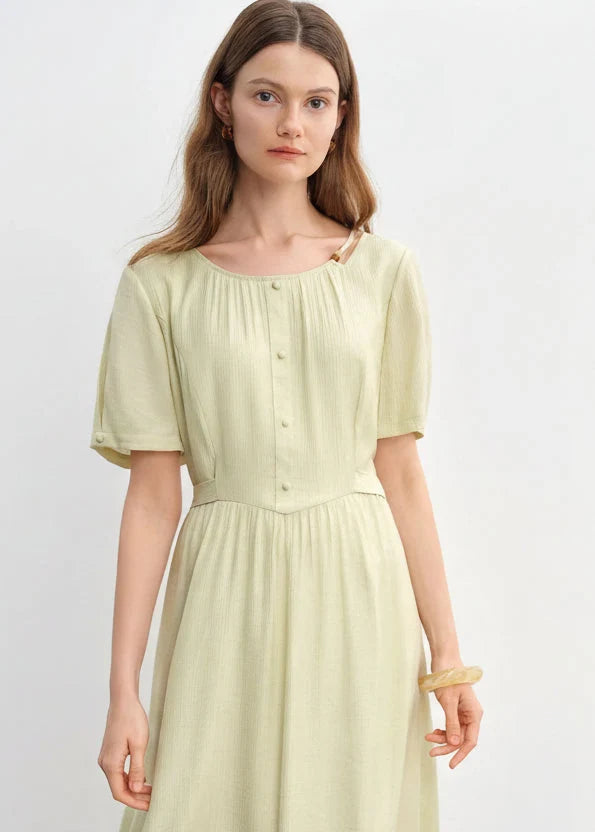 Summer Beaded Midi Dress Slim Fit Commuter Style