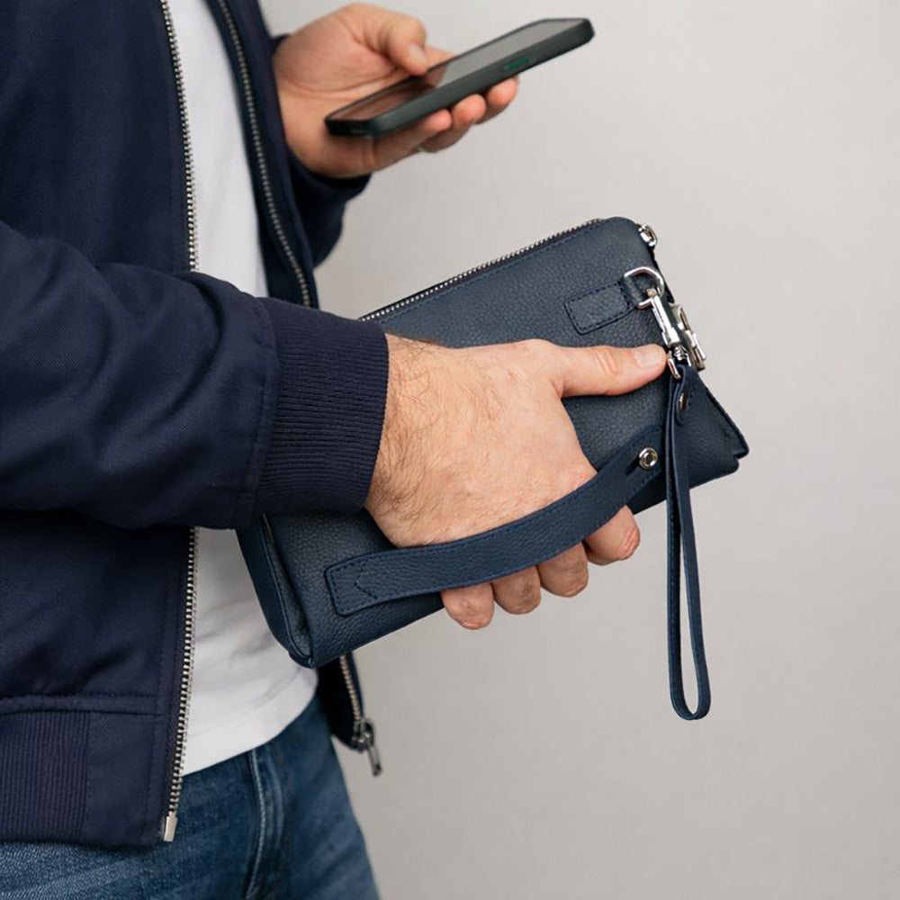Lupus Leather Clutch Bag – Genuine Leather Wrist Clutch for Men & Women for Everyday Elegance | Minimal & Handcrafted