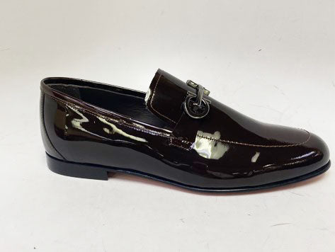 C Collection Patent Leather Loafer - Dark Brown