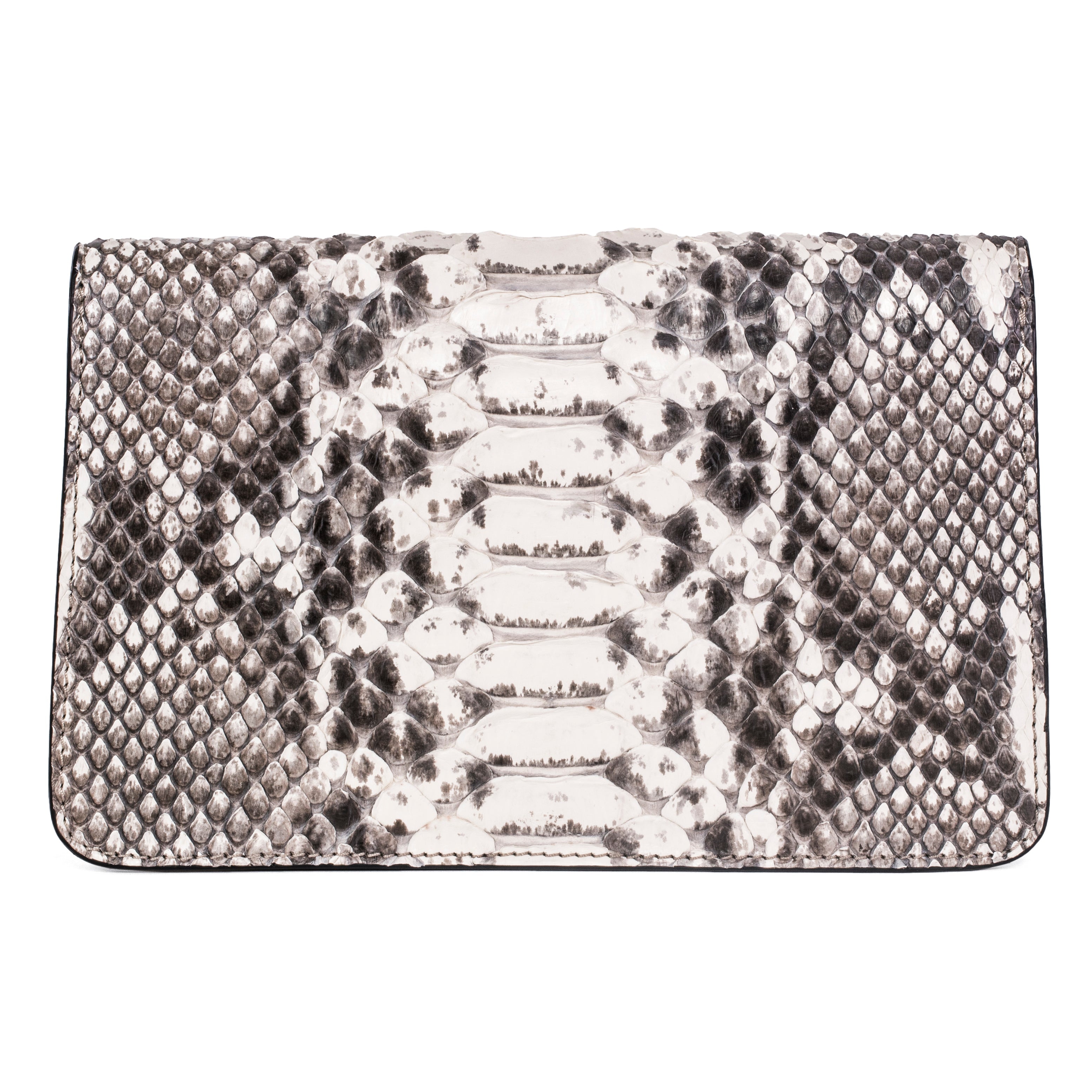 Natural Python Clutch With Custom Swarovski Stone