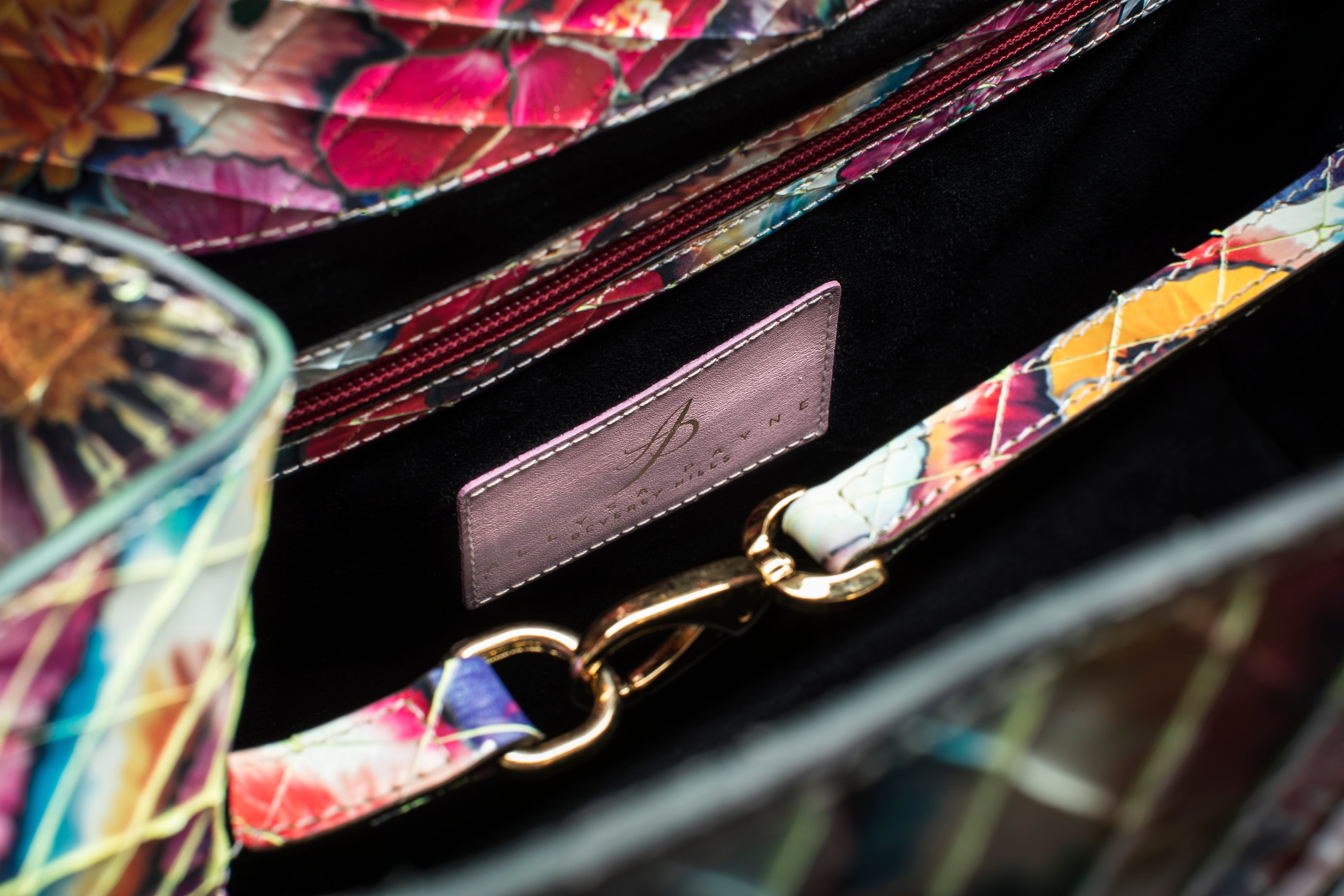 Large Floral Leather Tote Bag