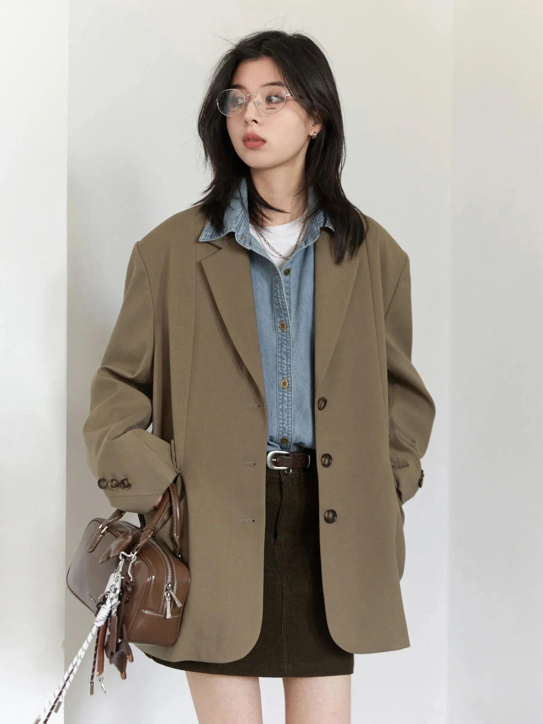Casual Loose Blazer Single-Breasted Office Coat