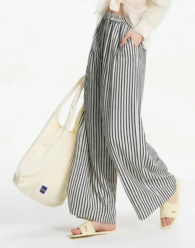 Women's Striped Wide Leg Pants