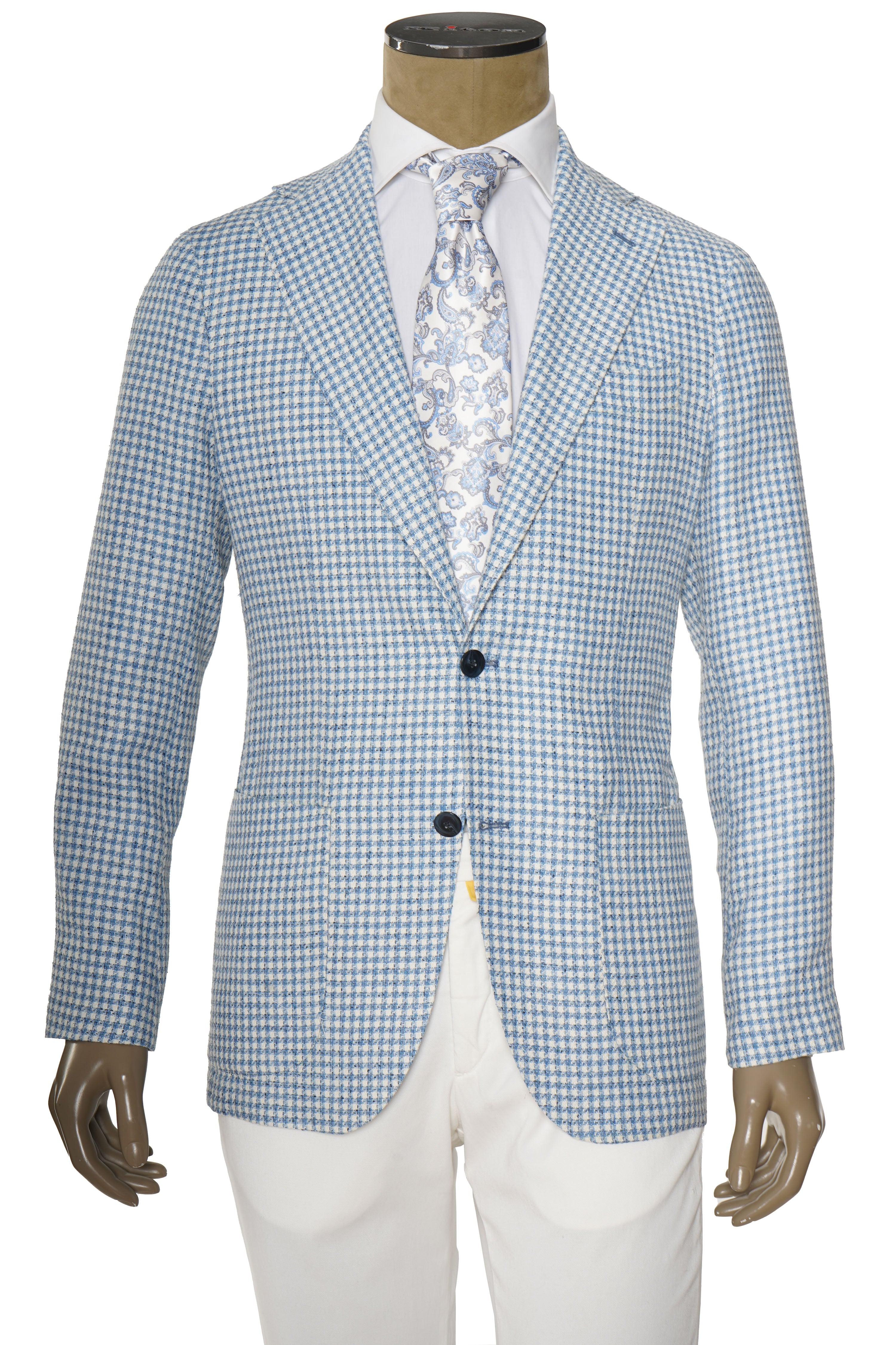 Sartorio Houndstooth Silk-Wool Sport Jacket