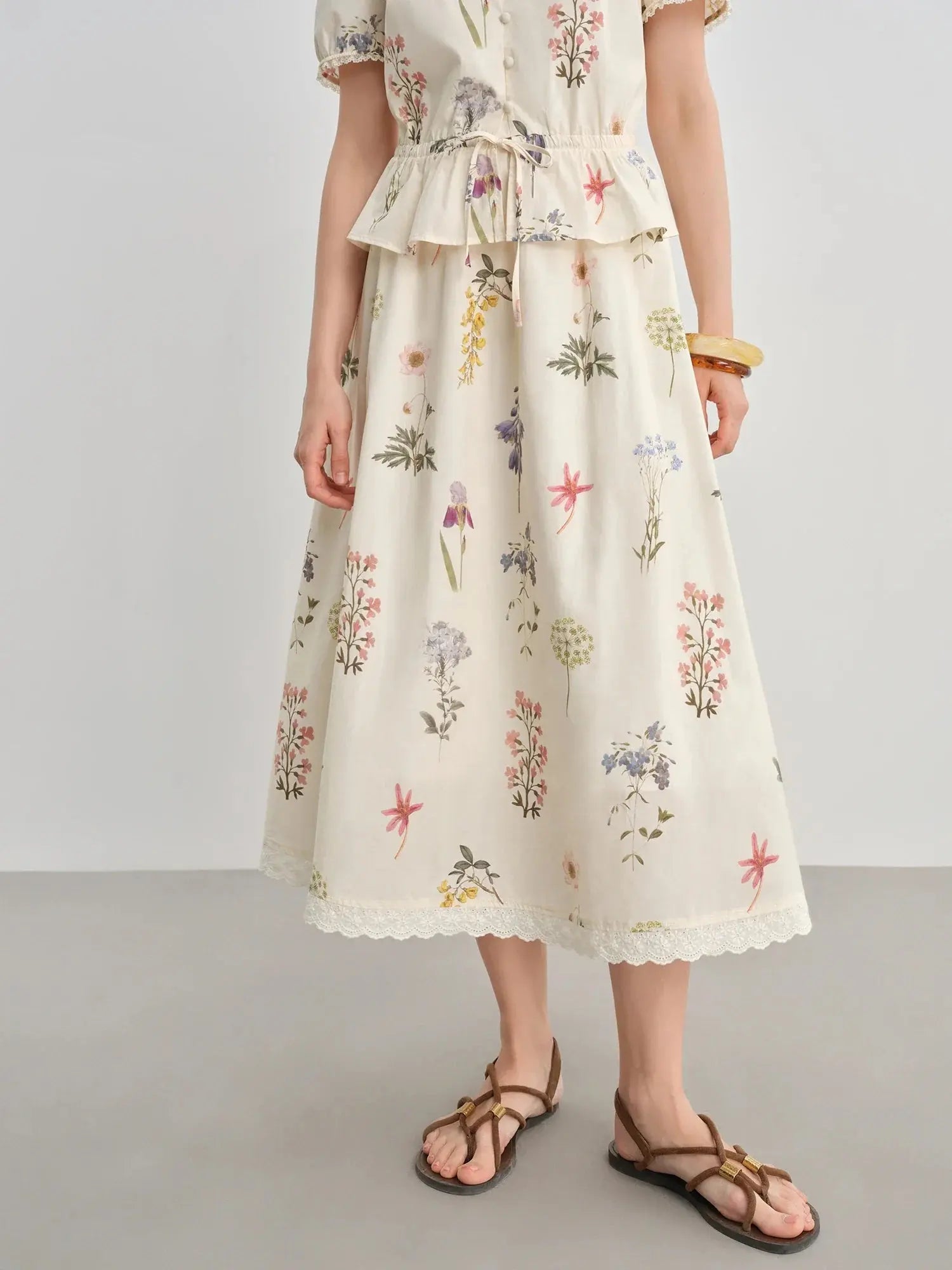 Fresh French-Inspired Ruffle Top & Skirt Set (Plus Size)