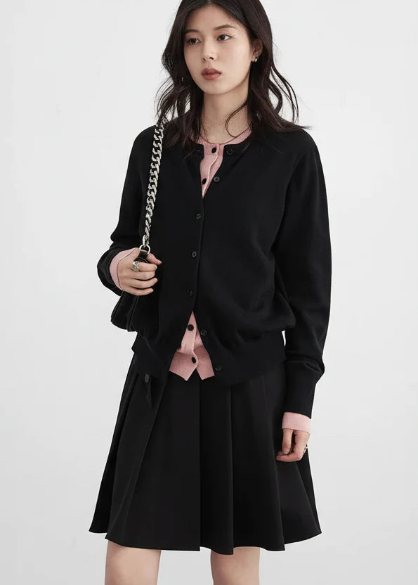 O-Neck Knit Cardigan Loose Single-Breasted Sweater