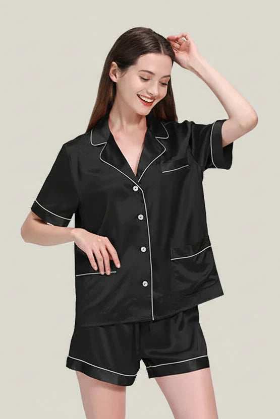 Plus Size Deconstructivist Real Silk Pajamas 2-Piece Set