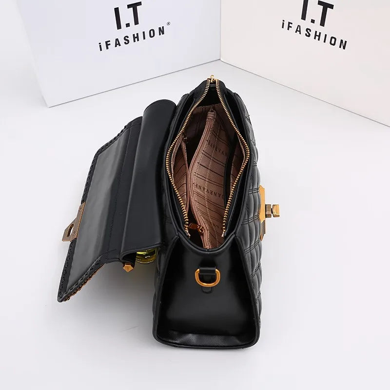 Women's Handbag New Autumn & Winter | High-End Light Luxury Diamond Grid Small Square Bag (Shoulder & Crossbody)
