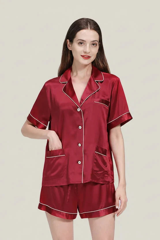 Plus Size Deconstructivist Real Silk Pajamas 2-Piece Set