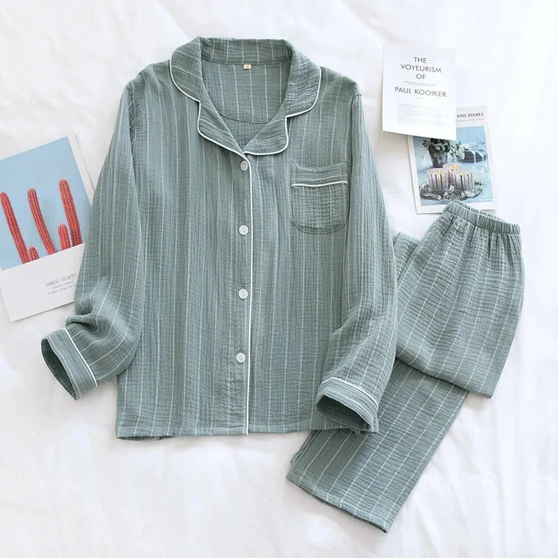 Couple's Pure Cotton Crepe Pajama Set