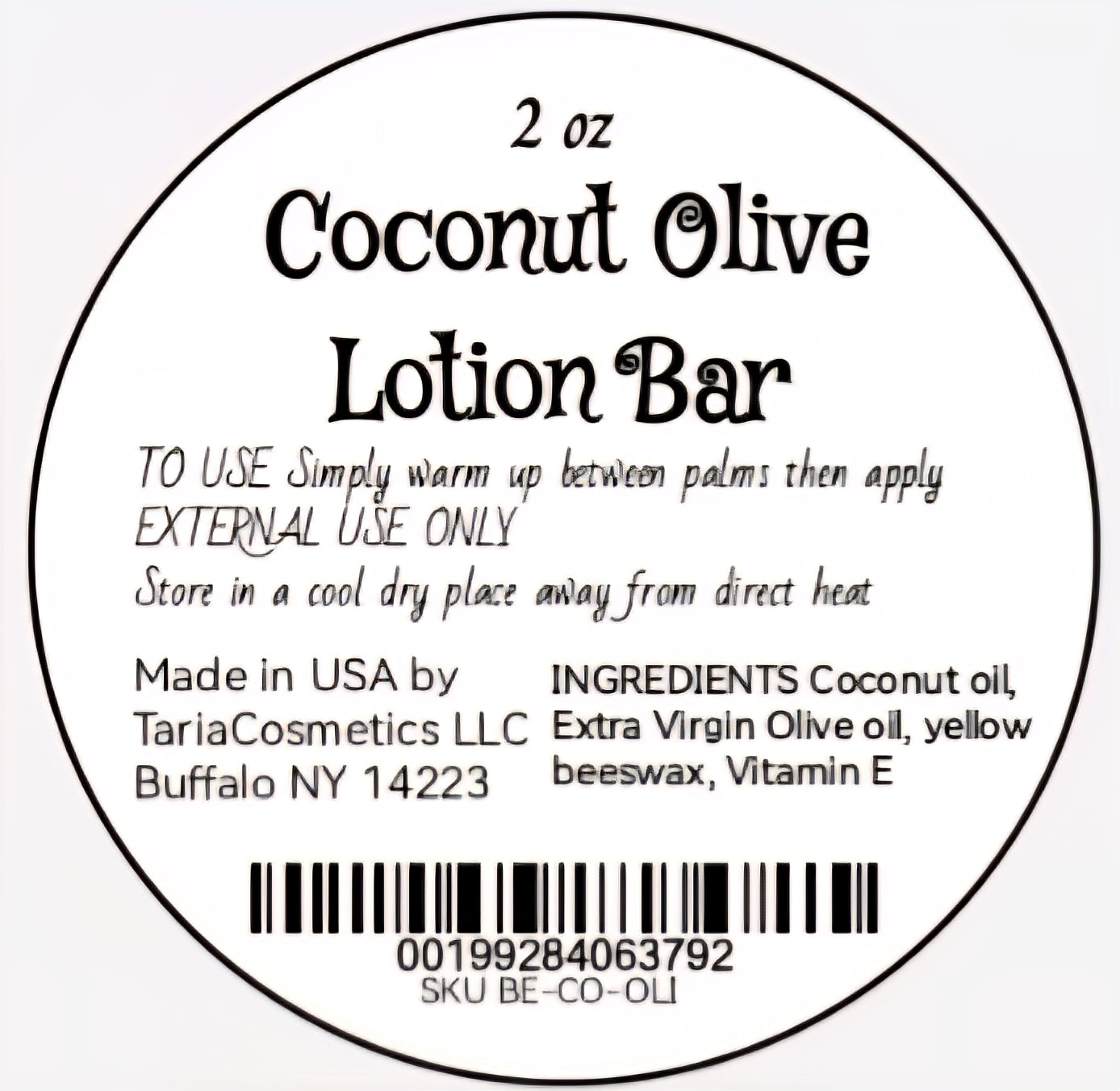 Coconut Olive Oil Lotion Bar - Organic Coconut & Olive Oil for Healthy Glow