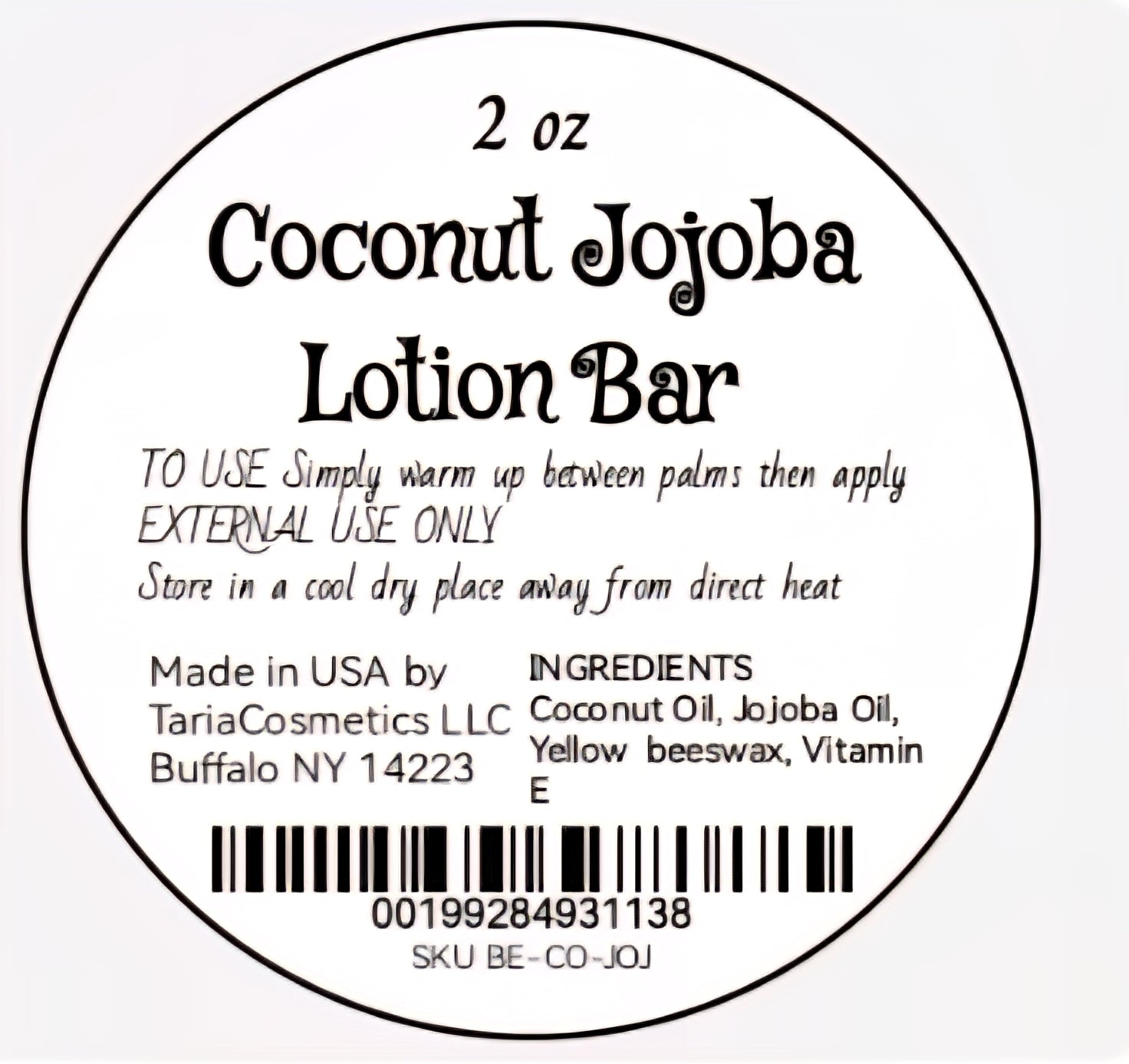 Coconut Jojoba Lotion Bar - Organic Coconut & Jojoba Oil for Soft, Supple Skin