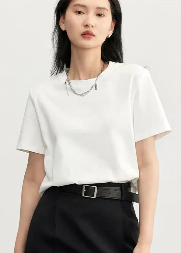 Basic O-Neck Tee Casual Solid Short Sleeve T-Shirt