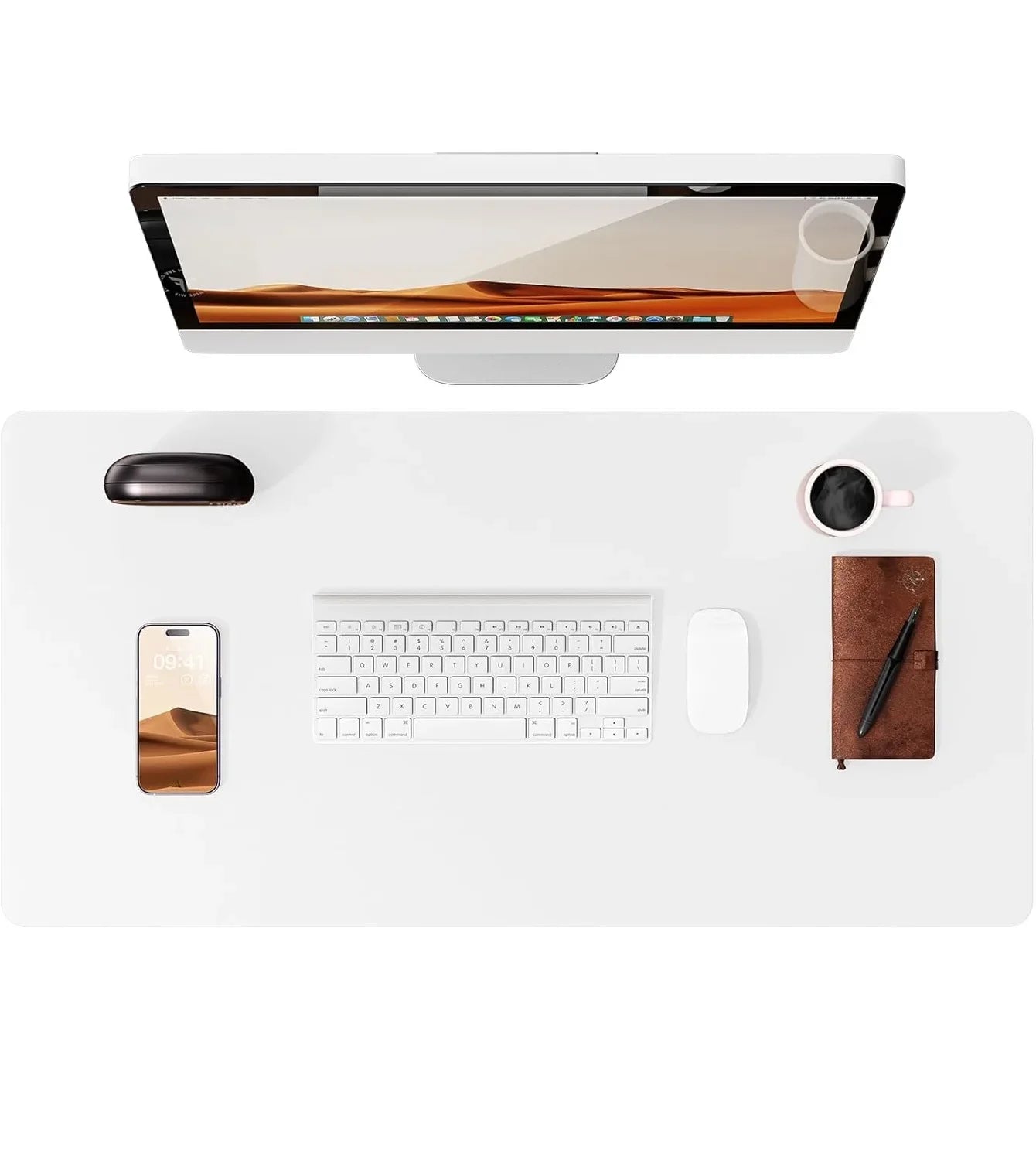 PU Leather Desk Mat – Large Waterproof Mouse Pad & Keyboard Mat, Desk Protector for Office