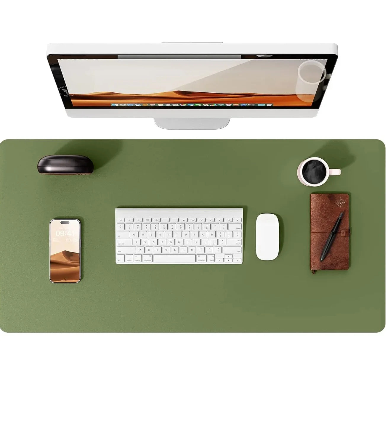 PU Leather Desk Mat – Large Waterproof Mouse Pad & Keyboard Mat, Desk Protector for Office