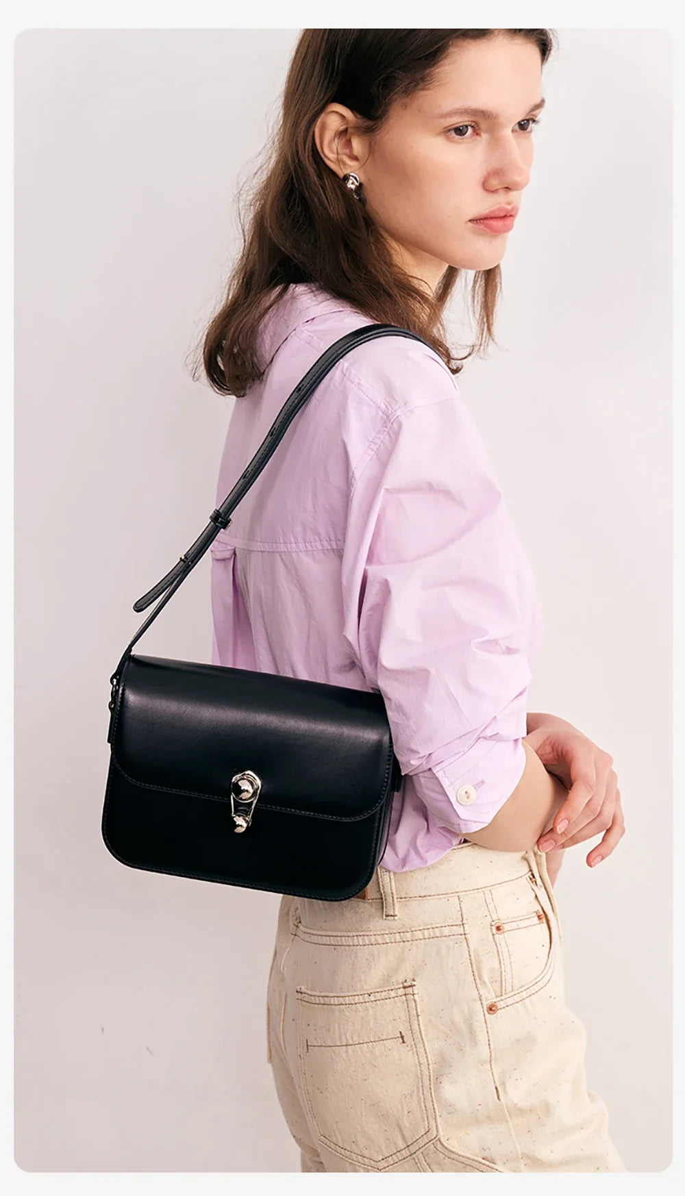 Women's Bag Luxury Brand | New Fashion Shoulder & Crossbody Square Bags (Designer Split Leather Tote Handbag with Lock)