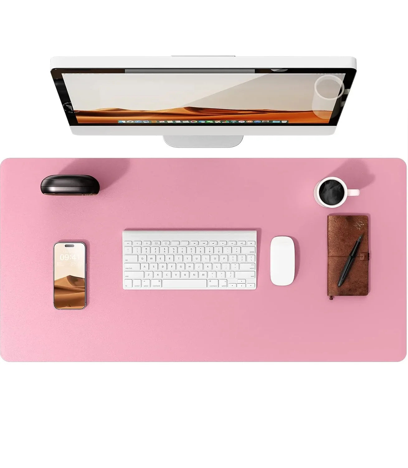 PU Leather Desk Mat – Large Waterproof Mouse Pad & Keyboard Mat, Desk Protector for Office
