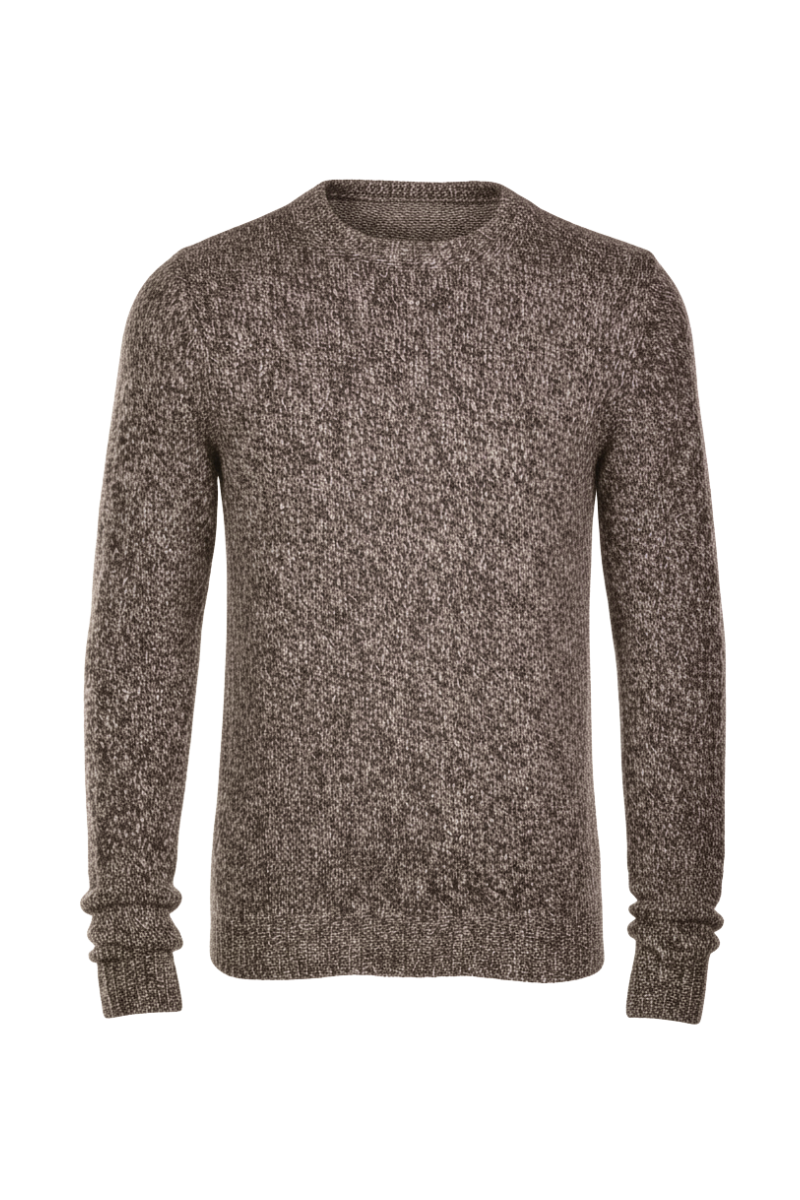 Fedeli Wool-Cashmere Marled Crewneck Knit Sweater