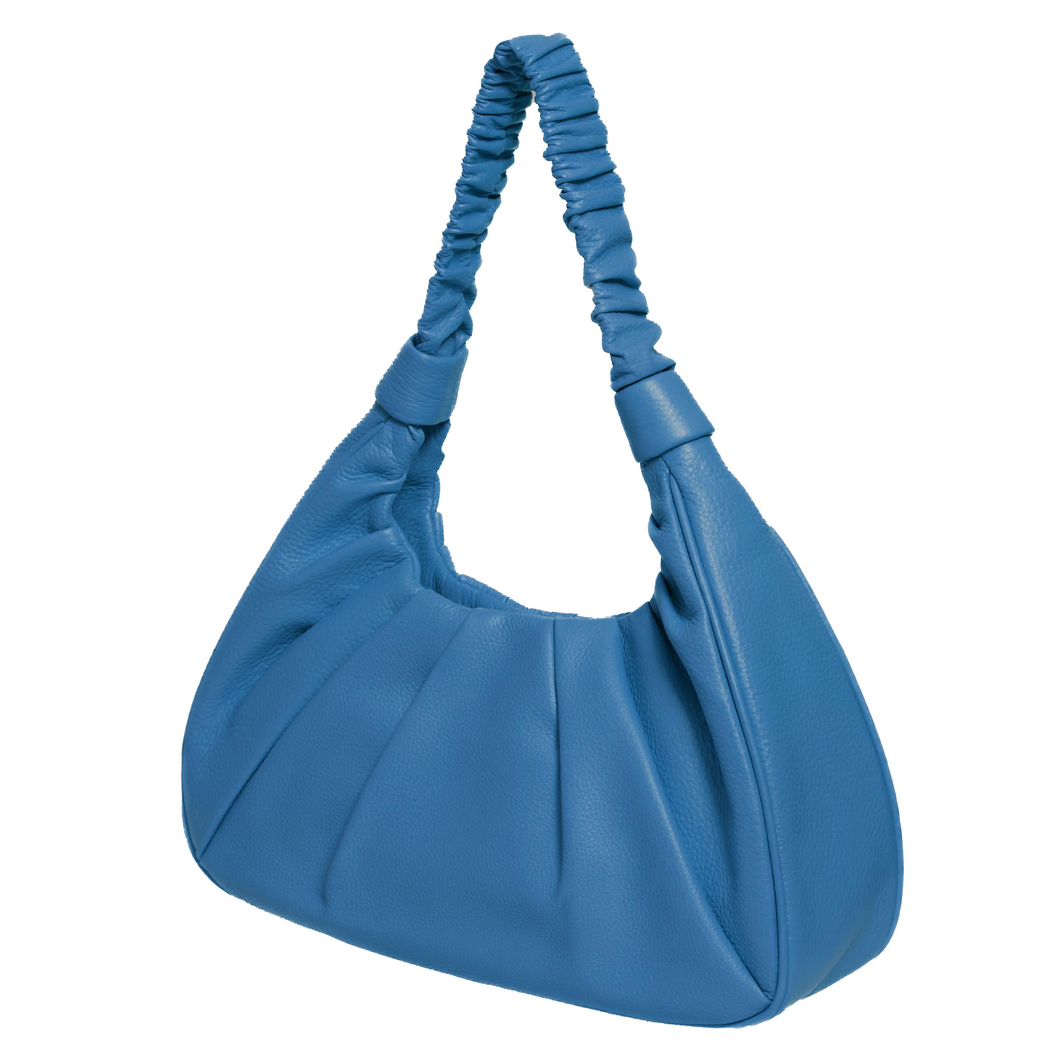 Sophia Full-grain Pebbled Leather Hobo Shoulder Bag for Women