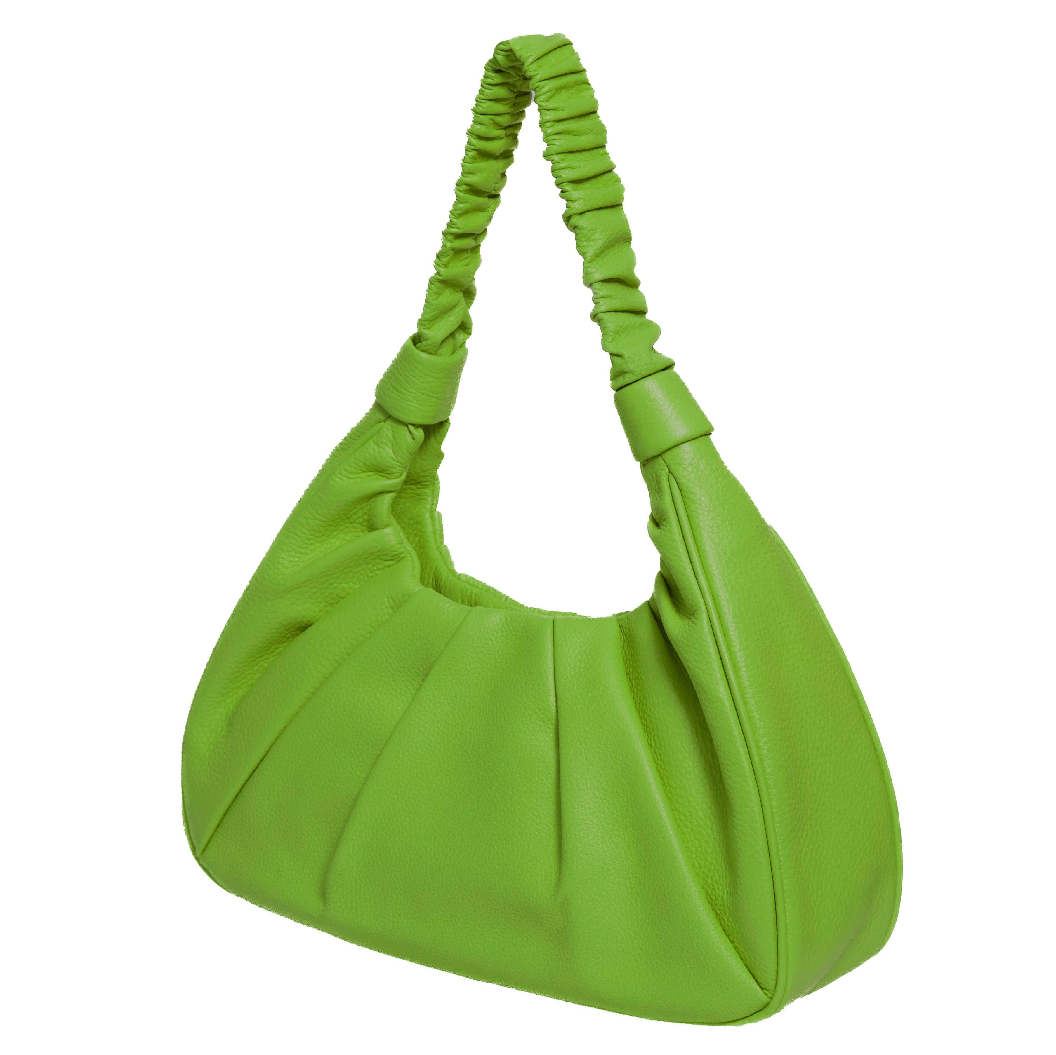 Sophia Full-grain Pebbled Leather Hobo Shoulder Bag for Women