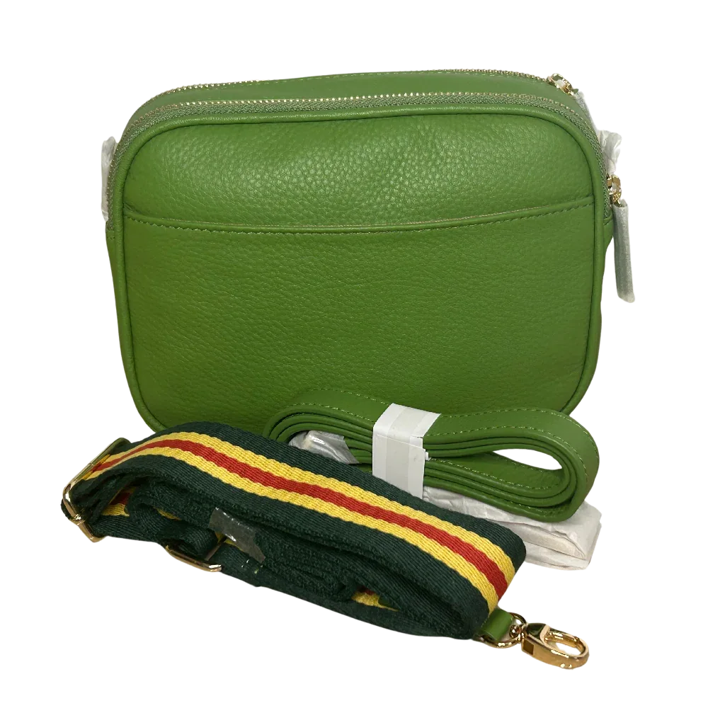 Sophia Full-Grain Leather Crossbody Bag – Double-Zip Travel & Everyday Purse