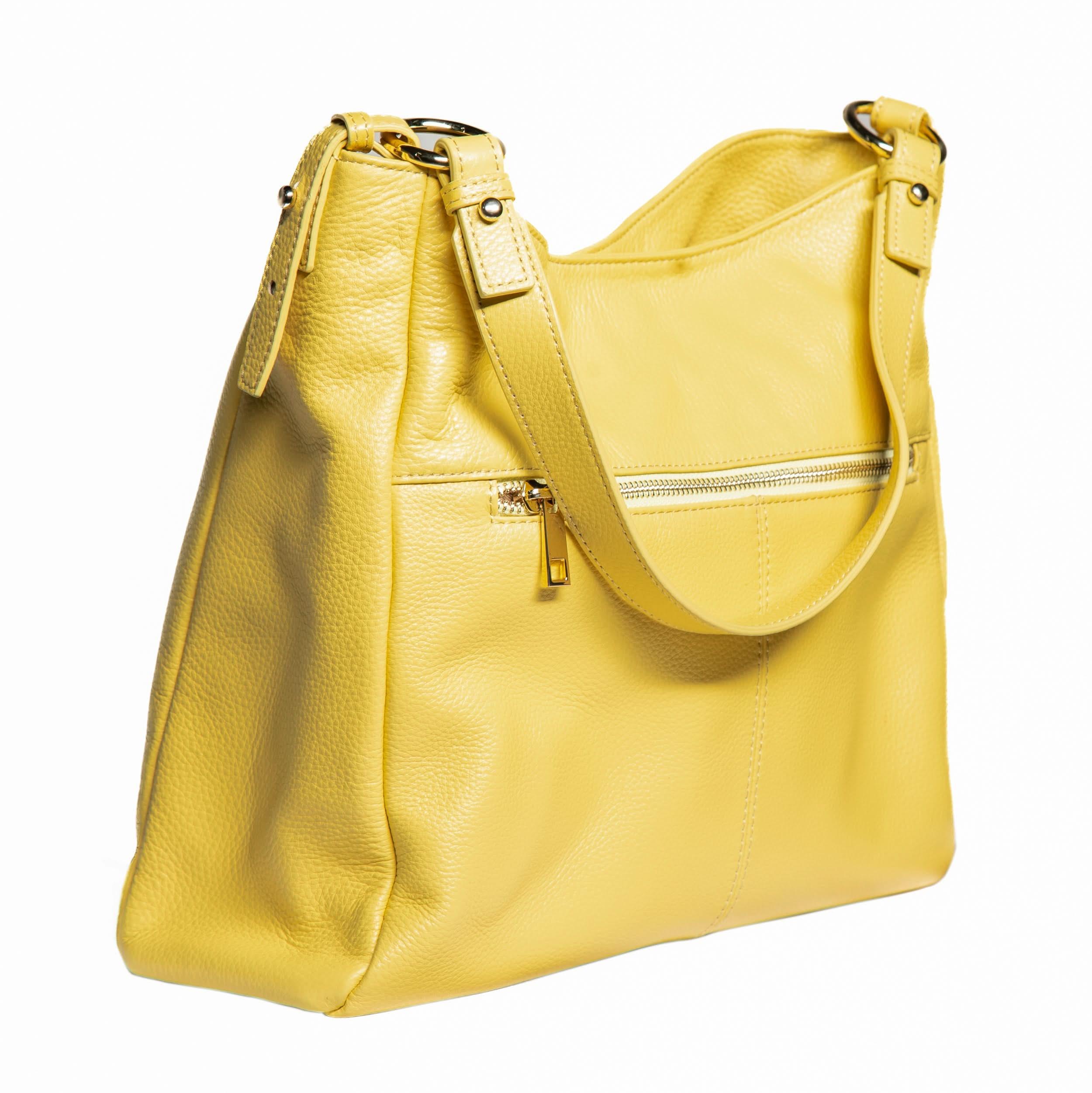 Sophia Large Full-Grain Leather Hobo Crossbody Bag for Women
