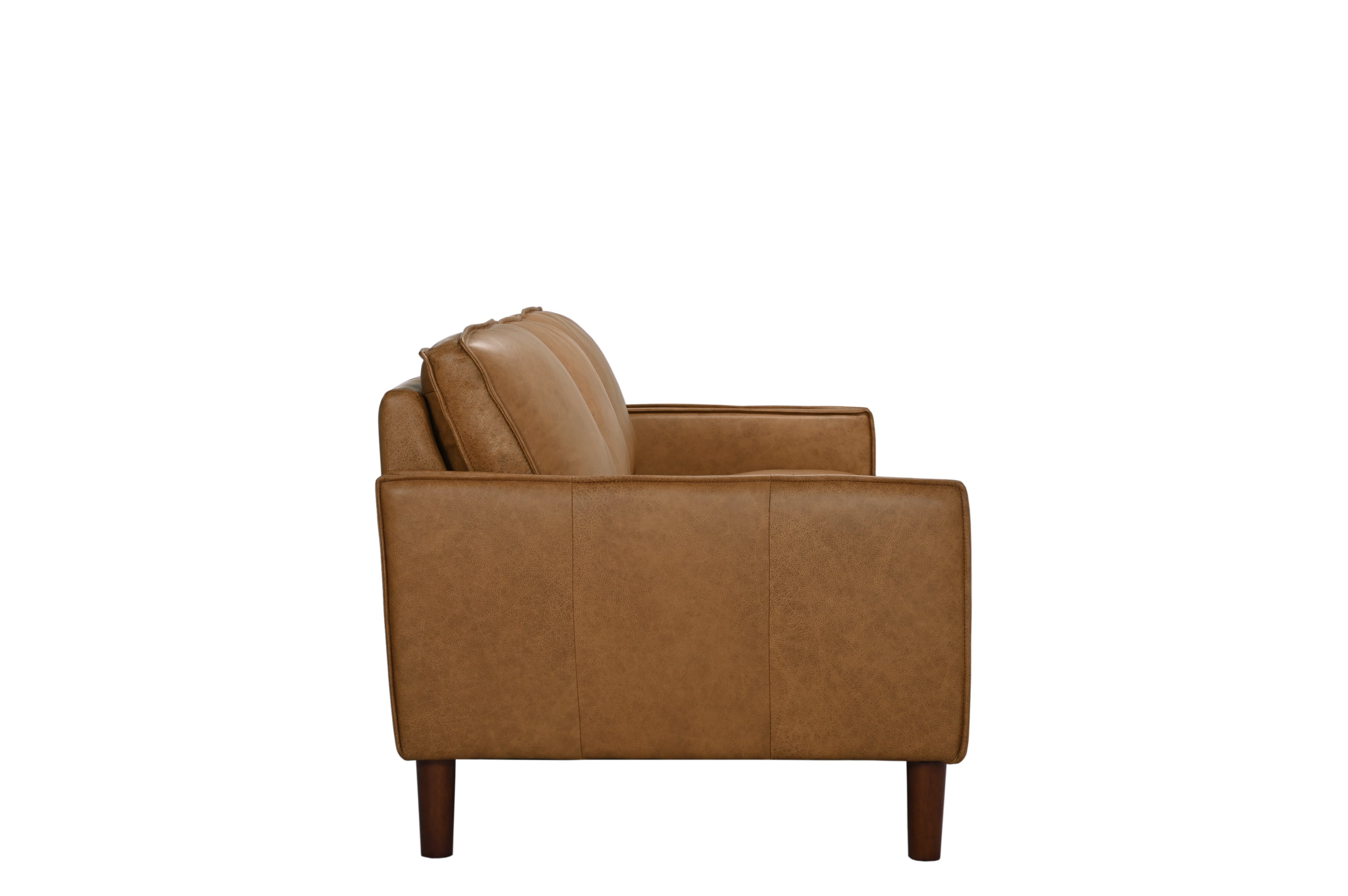 Soria Saddle Brown Top-Grain Leather Sofa