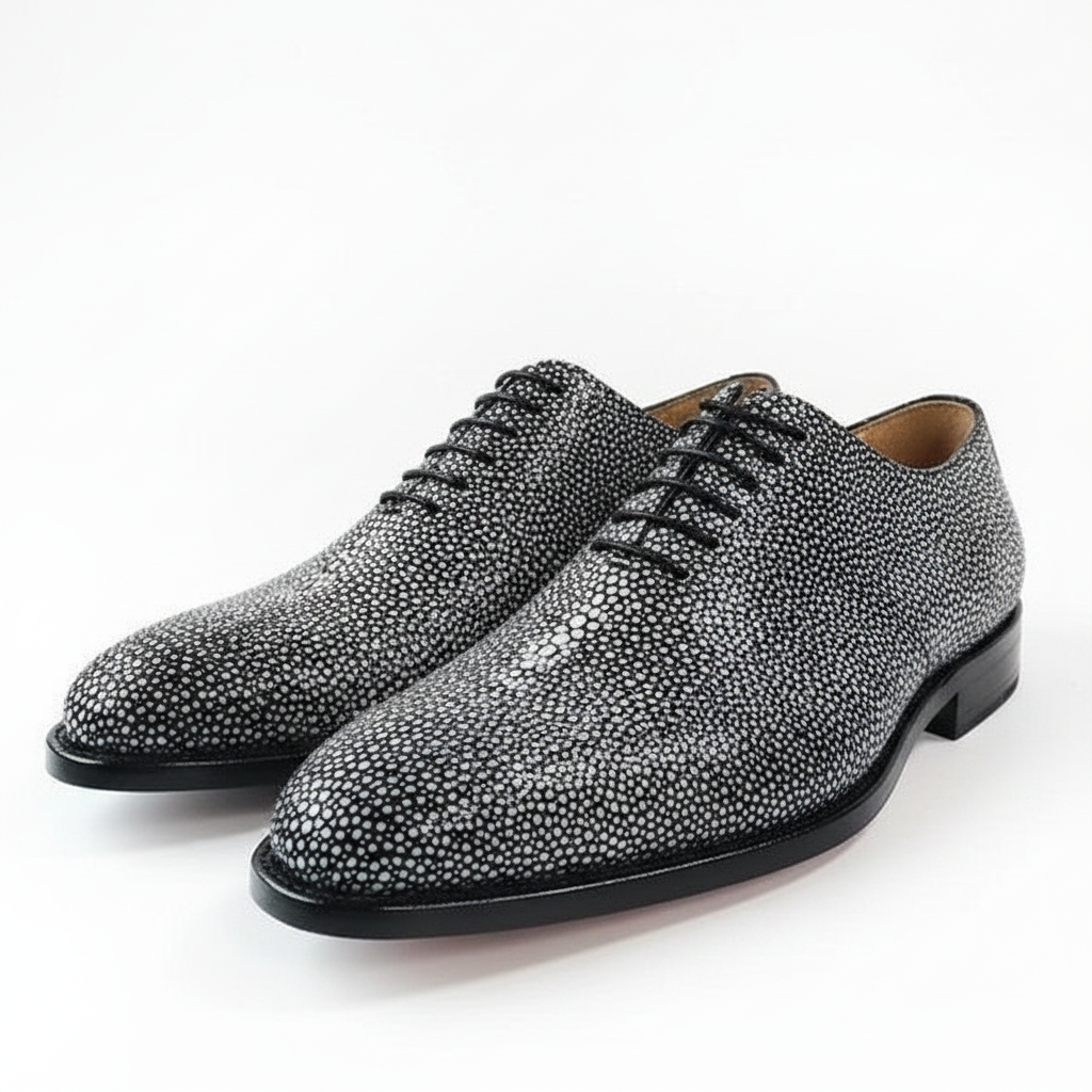 Maurice King Custom Made Stingray Lace-Up Shoe - Grey