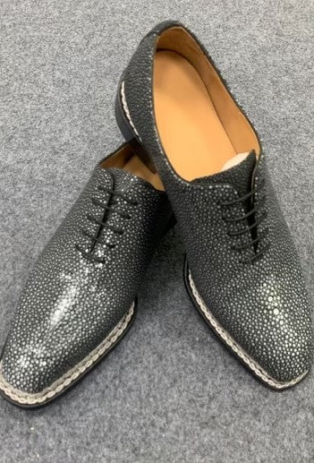 Maurice King II Custom Made Stingray Lace-Up Shoe - Grey
