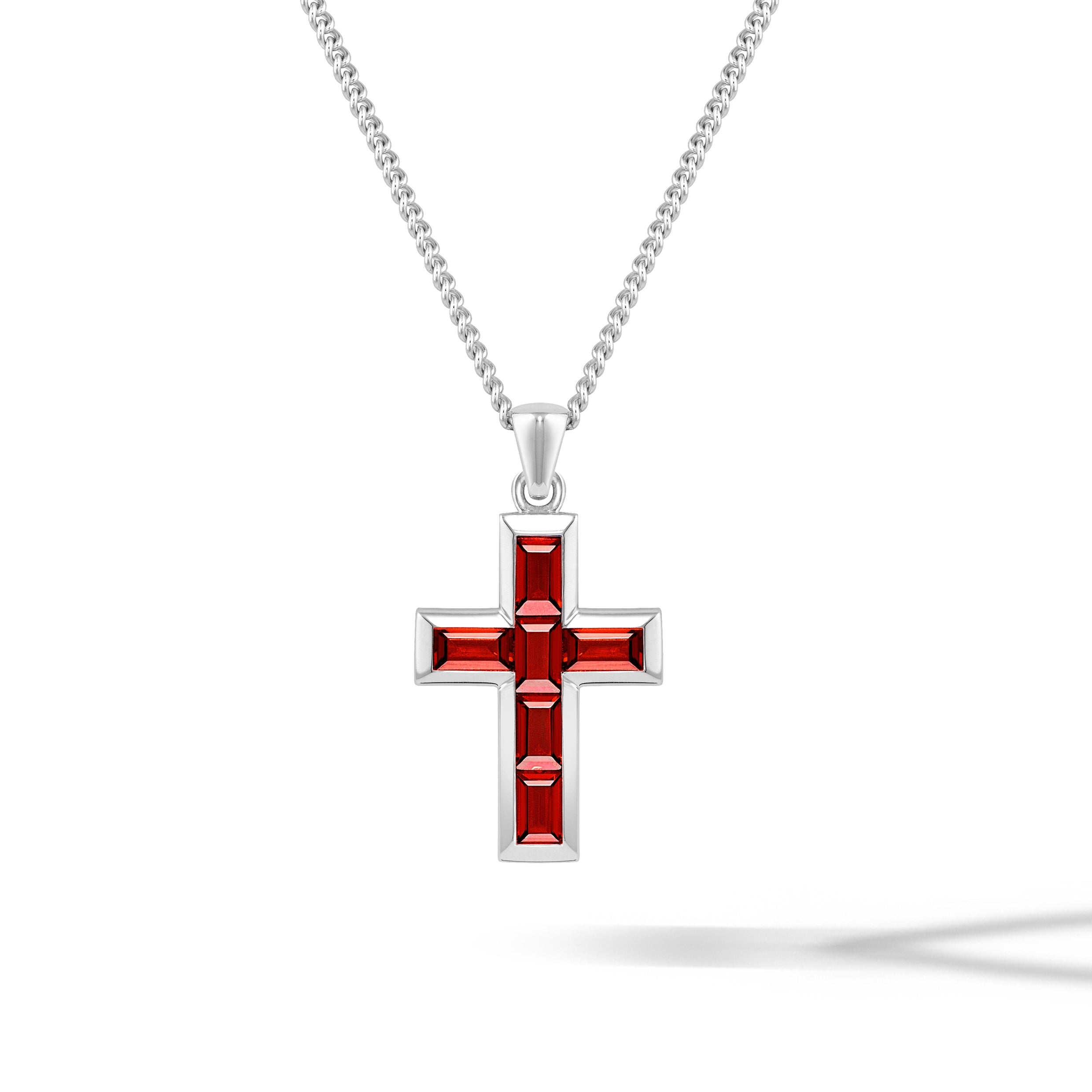 Gemstone Cross Pendant - Ruby