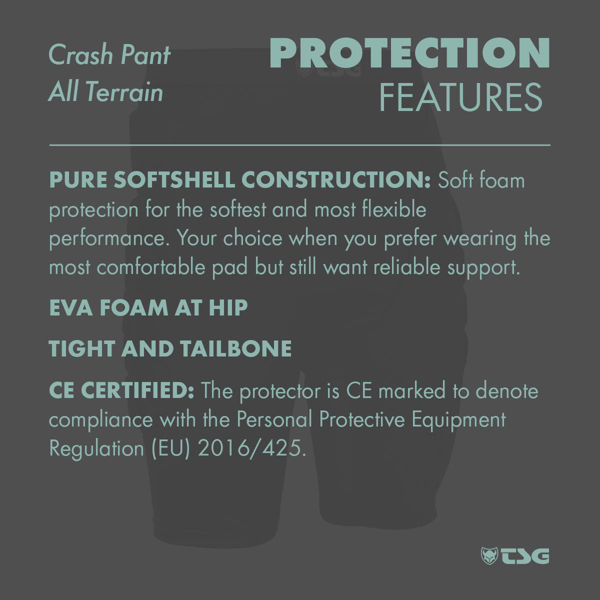 TSG - Protective Shorts - Crash Pant All Terrain - Black