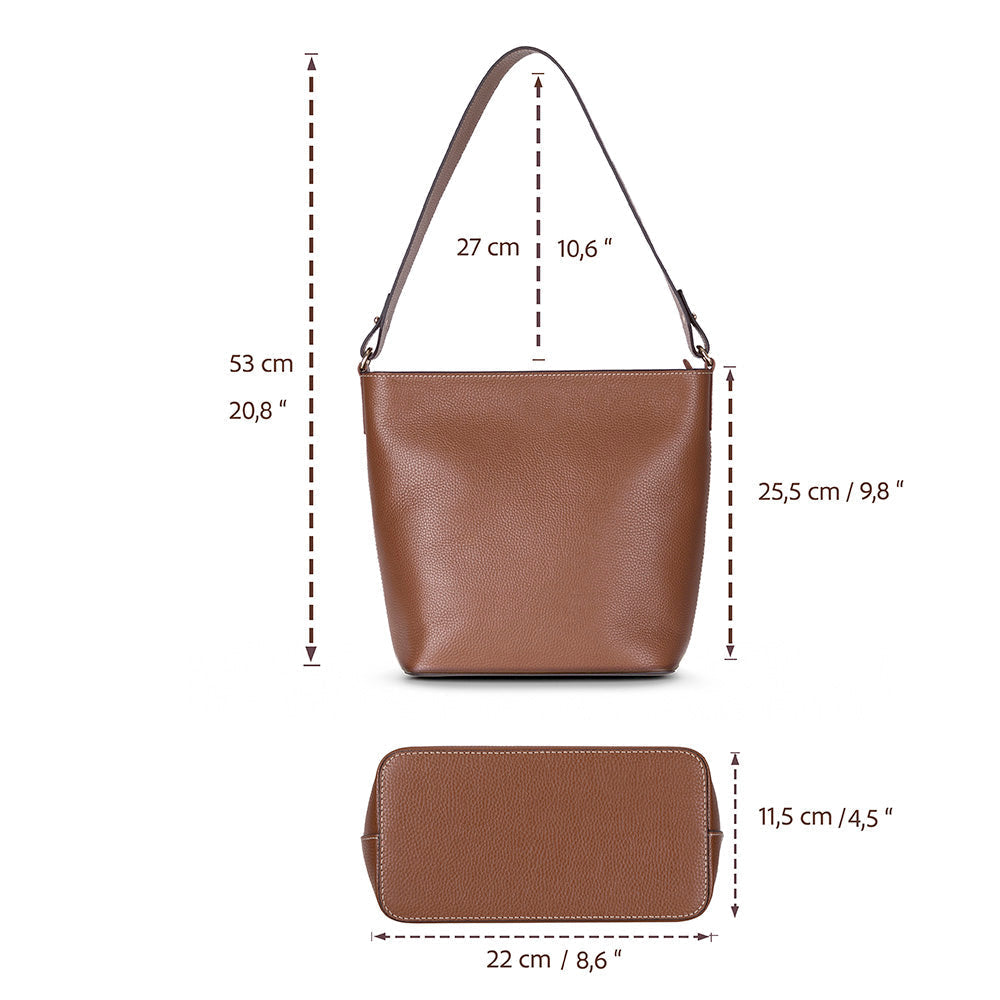 Elena Women’s Leather Tote Bag – Genuine Leather Shoulder Bag for Everyday Function | Minimal & Handcrafted