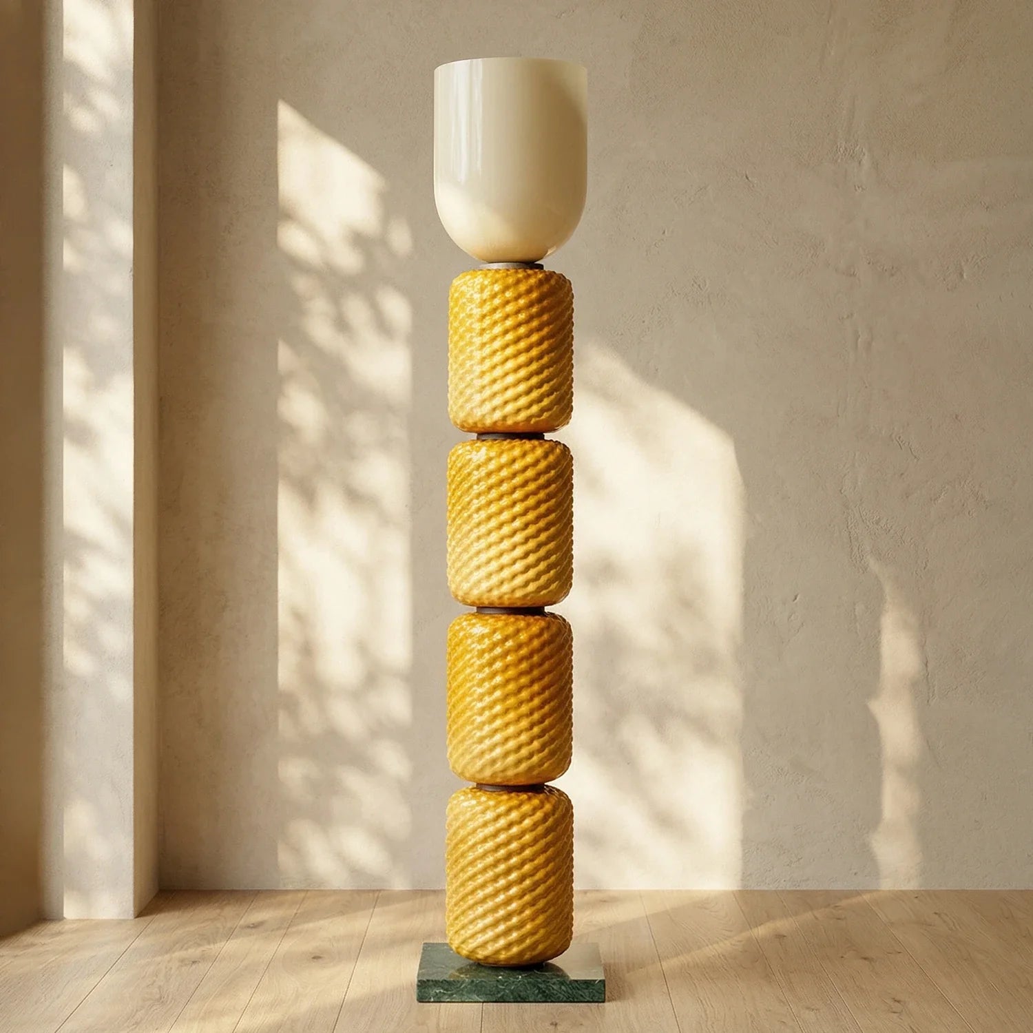 Tiered Column Glass Standing Floor Lamp