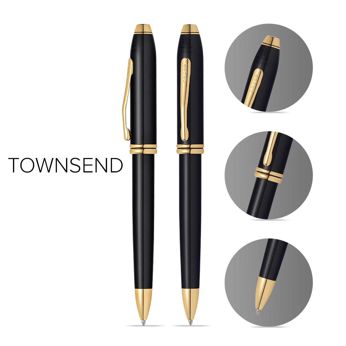 Townsend® Classic Black Lacquer Ballpoint Pen