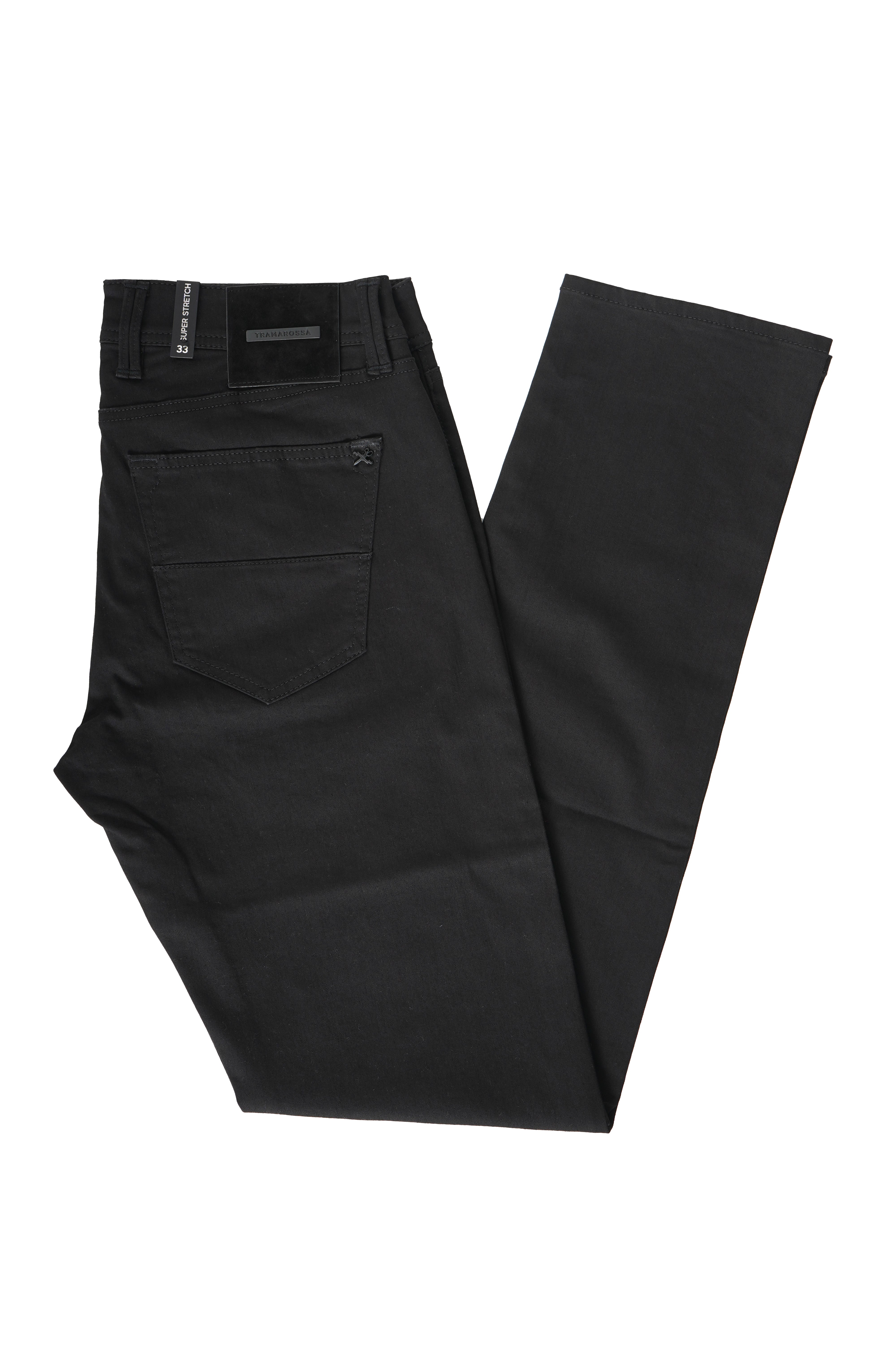 Tramarossa Solid Black Denim Pants