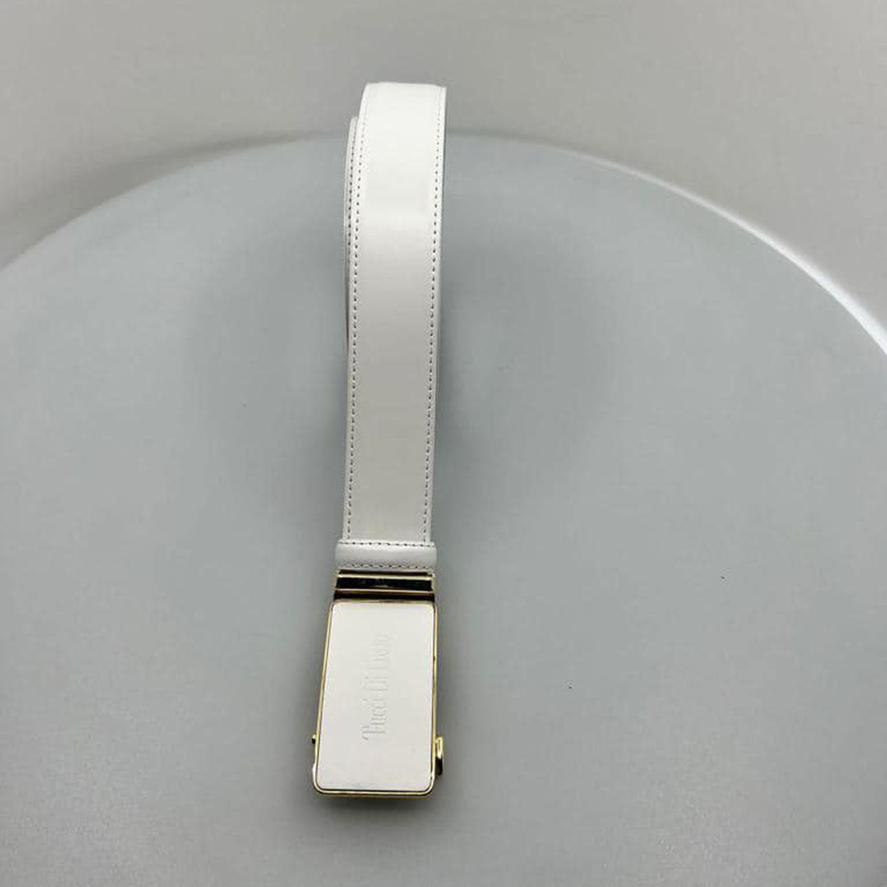 White Italian Leather Ratchet Belt for Men – Handmade Luxury Smart Belt
