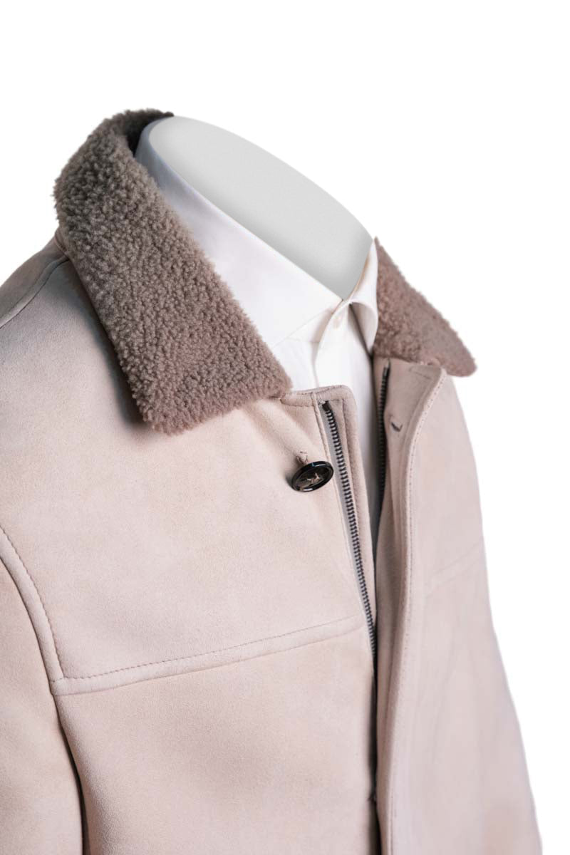 Kiton Zip-Up Lambskin-Shearling-Cashmere Coat