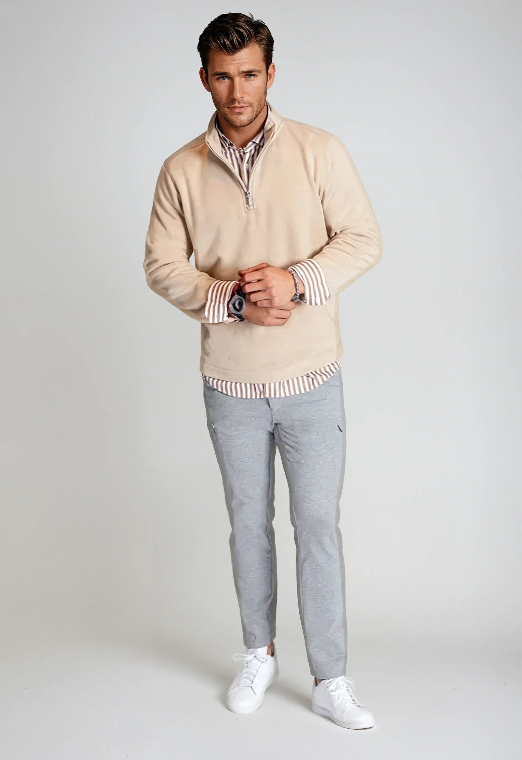 Voey Quarter Zip Sweatshirt - Camel